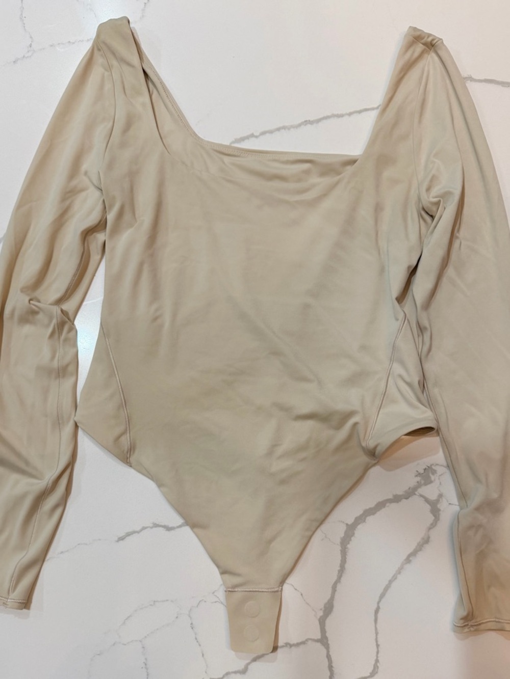 Wundermost Ultra-Soft Nulu Square-Neck Long-Sleeve Bodysuit